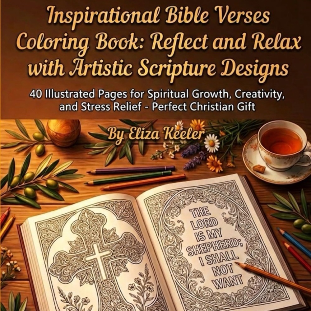 Inspirational Bible Verses Coloring Book - Reflect & Relax - helps to lift mood